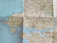VINTAGE BARTHOLOMEW’S MAP PEMBROKE REVISED HALF-INCH CONTOURED PAPER 1961