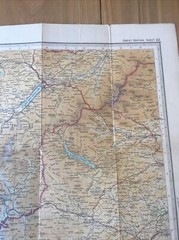 1955 Bartholomew Revised Half Inch Cloth Map 22 Mid Wales (incl Dolgelley )