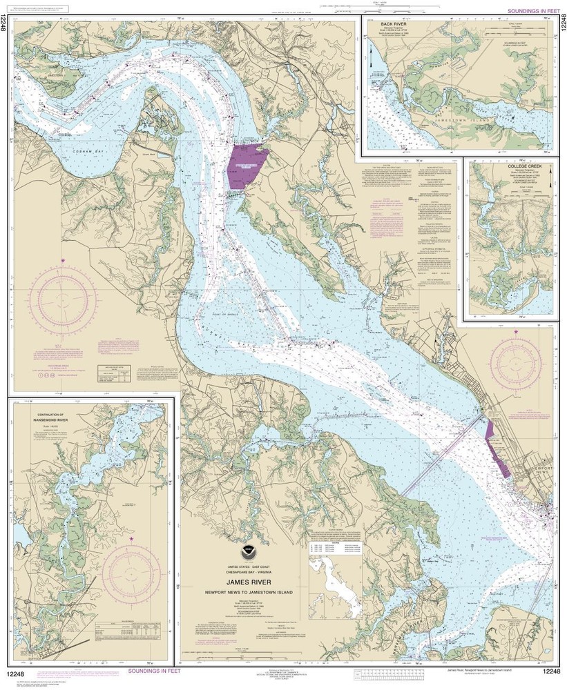 James River Newport News-Jamestown Isl.; Back R. & College Creek | NOAA 12248