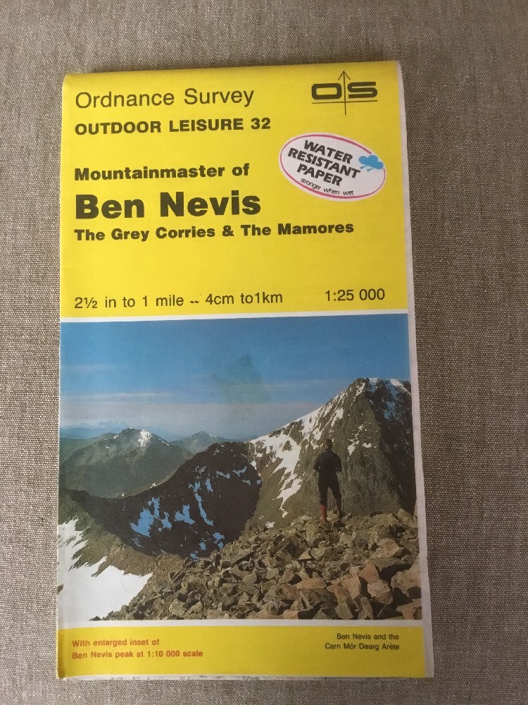 1988 Ordnance Survey Outdoor Leisure Map 32 Ben Nevis On Water Resistant Paper