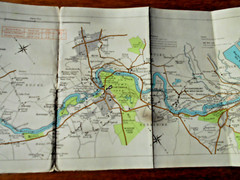 1961 Map of the River Thames Published by Stanford 1.5 ” to a mile linear map