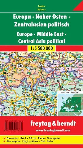Freytag-Berndt European – Middle East – Central Asia political (Map) (UK IMPORT)