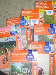 OS Ordnance Survey Explorer ACTIVE maps – laminated editions; vgc