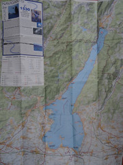 LAC DE GARDE CARTE TOURISTIQUE. En Francais. 95cm x 68cm. Informations Navigants