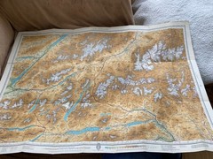 Vintage Bartholomew’s Half Inch Cloth Map, No 51, Grampians. C1962