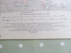 VINTAGE OS MAP OF THE CRAWLEY AREA SUSSEX DATED 1952 SIX INCHES – ONE MILE