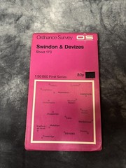 Vintage 70s Ordnance Survey First Series Pink Cover Map 173 Swindon & Devizes