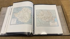 Vintage US GOVT. Ring binder with 138 geographical World Map cards 10”x8”#STA
