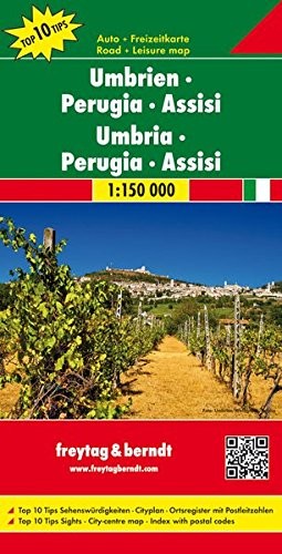 UMBIRA – PERUGIA – ASSISI 1 : 150 000 ITALY REGIONAL MAP By Freytag & Berndt NEW