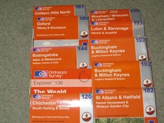 OS Ordnance Survey Explorer maps – South England & Wales – sheets 120-256 – vgc