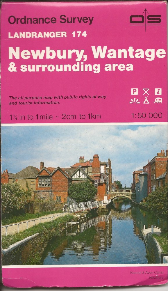 OS Ordnance Survey Landranger Map Sheet 174 Newbury, Wantage & surrounding area