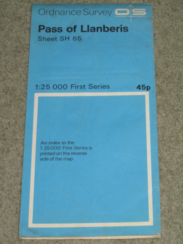Ordnance Survey 1:25,000 First Series: Pass of Llanberis – SH 65; 1961