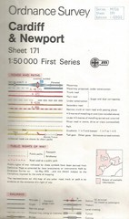 OS 1:50,000 First Series map 1974 – Sheet 171: Cardiff and Newport