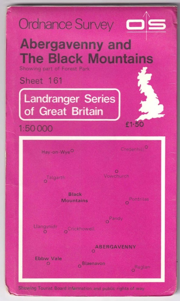 ORDNANCE SURVEY LANDRANGER MAP: ABERGAVENNY & THE BLACK MOUNTAINS