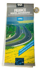 Roads Motorways Map France 1995 Tourist Collectable Vintage ra