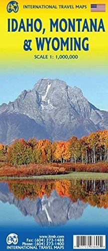 IDAHO, MONTANA, & WYOMING TRAVEL REFERENCE MAP By Itmb Publishing Ltd BRAND NEW