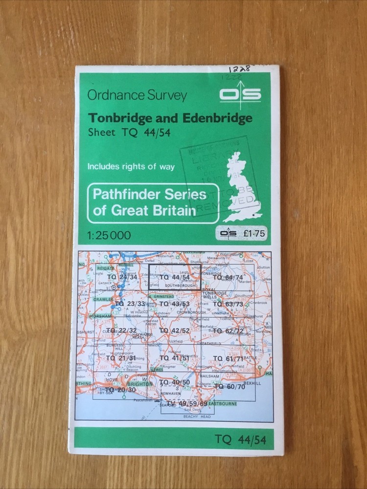 1981 Ordnance Survey Pathfinder Map TQ 44/54 Tonbridge And Edenbridge