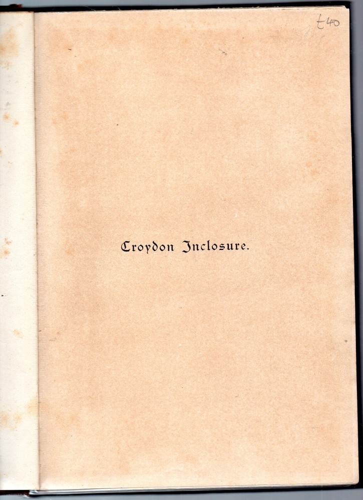 Croydon Inclosure Act & Award 1797 & List of Occupiers, etc