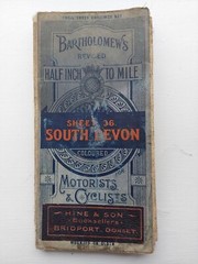 Vintage Batholomew’s South Devon Cloth Map c1920s Half Inch To Mile Sheet 36 