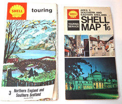 2x Vintage Shell Touring Road Maps England & Scotland – Pre‑Motorway c.1940s
