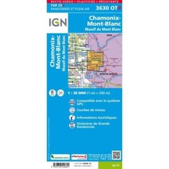 France 1:25K map 3630OTR Chamonix-Mont-Blanc Massif du Mont Blanc hiking walking