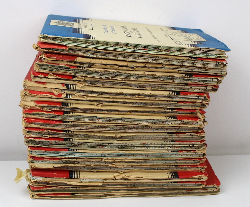 JOB LOT 19 Ordnance Survey Maps Orange CLOTH 1950s One Inch Map of Great Britain