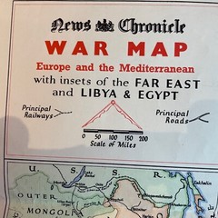 News Chronicle War Map Europe & Med with inserts of FAR EAST & LYBIA & EGYPT