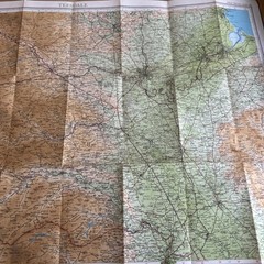 TEESDALE Bartholomew Revised Contoured Half Inch Map sheet 35 Paper 1952 THIRSK