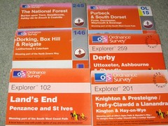OS Ordnance Survey Explorer maps – assorted editions – very good condition