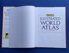 1994 1st Edition, Philip’s Illustrated World Atlas, Like New, Dust Jacket HB