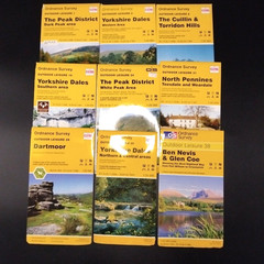 Bundle X9 Ordnance Survey Outdoor Leisure Maps 1:25 000-Dales, Peaks, S West etc