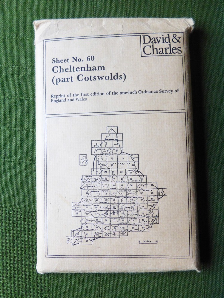 David & Charles Reprint of First Edition OS Map Sheet No. 60 Cheltenham