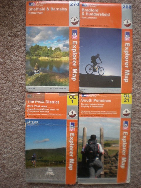 OL 2 1 278 288 PEAK DISTRICT BRADFORD SHEFFIELD EXPLORER ORDNANCE SURVEY MAPS OS