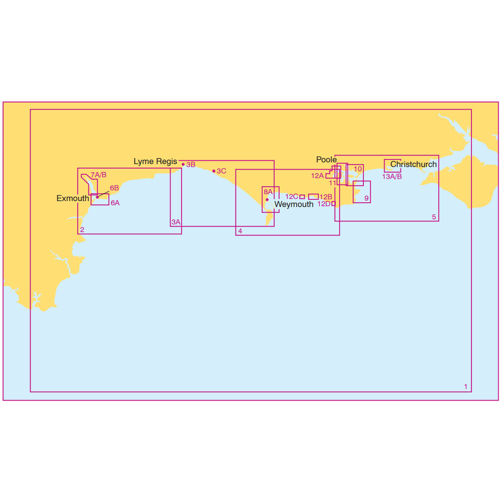 Admiralty Small Craft Charts 5601: East Devon and Dorset Coast – FULL SET