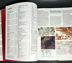 RAND MCNALLY WORLD ATLAS LE 1987 GOLD FOIL Contemporary Coffee Table Book HC VGC