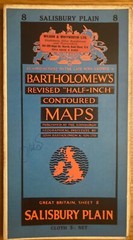 Vintage – Bartholomew’s Revised Half-inch Contoured Map 8 – Salisbury Plain 1959