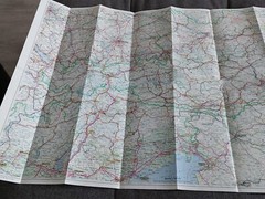 Vintage Shell European Alpes Road Tourist Map Large Fold Out