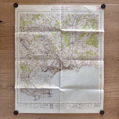 Vintage Ordinance Survey Map Sheet Bournemouth 1953 Antiquity Reprint