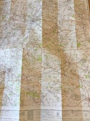 1946 Ordnance Survey One Inch Popular Edition Cloth Map 144 Cheltenham & Evesham
