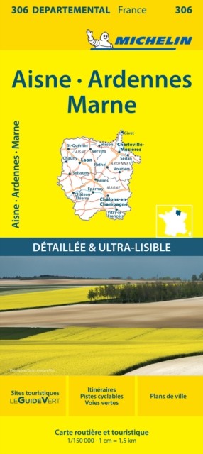 Aisne Ardennes Marne – Michelin Local Map 306 by Michelin (Sheet map, folded)