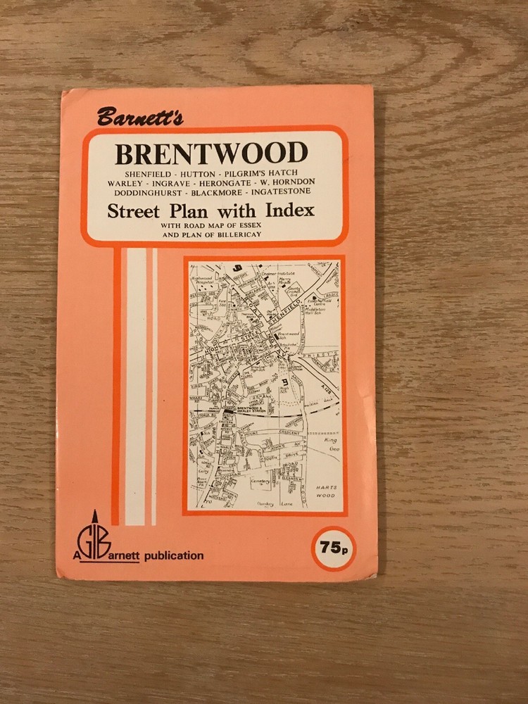 Vintage Brentwood Street Plan With Index – Barnetts