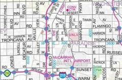 Las Vegas Valley Arterial Streets Wall Map Dry Erase Laminated