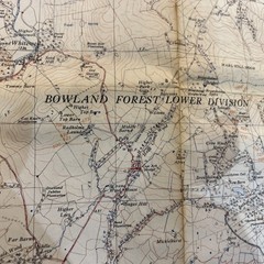 BOWLAND FOREST River Loud Ordnance Survey Sheet 34/64 1:25000 1946 National Grid