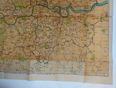 1940s Vintage “GEOGRAPHICA” NEW MAP of LONDON with Postal Area & Sub-Districts