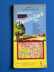 Vintage Johnston’s Map, Sheet 21, Liverpool to Birmingham Area