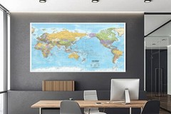 MAP OF THE WORLD POLITICAL MAP POSTER GINANT SIEZE 150 X 100 CM WALL DECOR