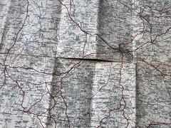 Bacon’s motoring & cycling road map, Reading, early 1900s vintage, imperfect