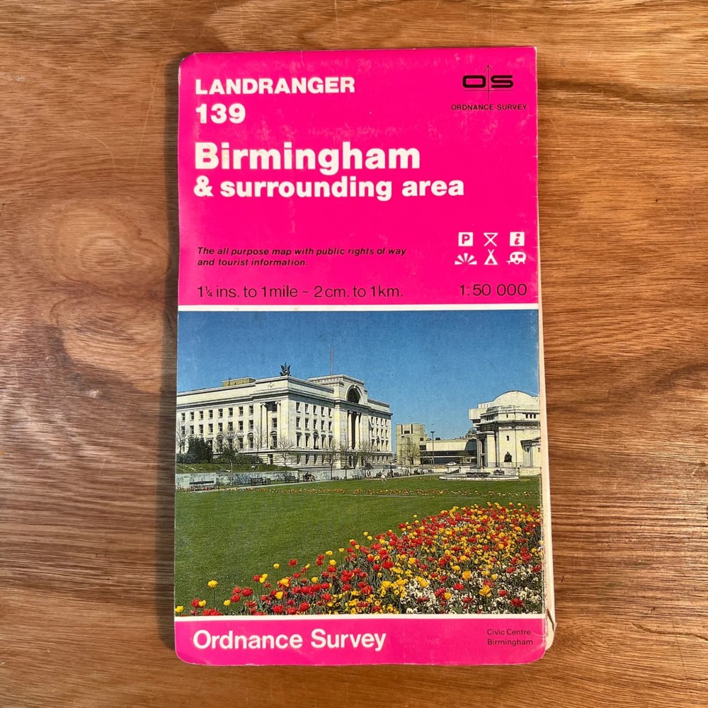 Ordnance Survey Landranger Map 139 Birmingham Wolverhampton Dudley 1:50000 Scale