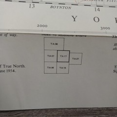 2x Vintage Ordnance Survey 2.5 Inch Maps Sheet TA 17 Reighton TA 27 Flamborough