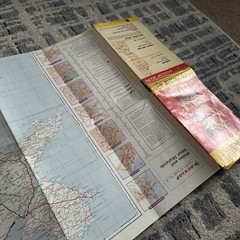 Dunlop, width of road map Wales and West Midlands, 5 miles to 1 inch, vintage